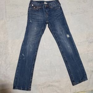 True Religion Distressed Straight Leg Jeans Size10